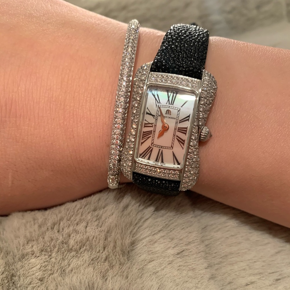 Maurice Lacroix diamonds watch vintage style